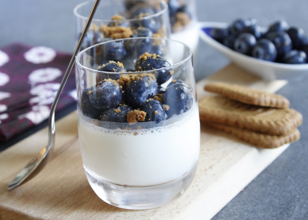 Panna Cotta au chocolat blanc et myrtilles