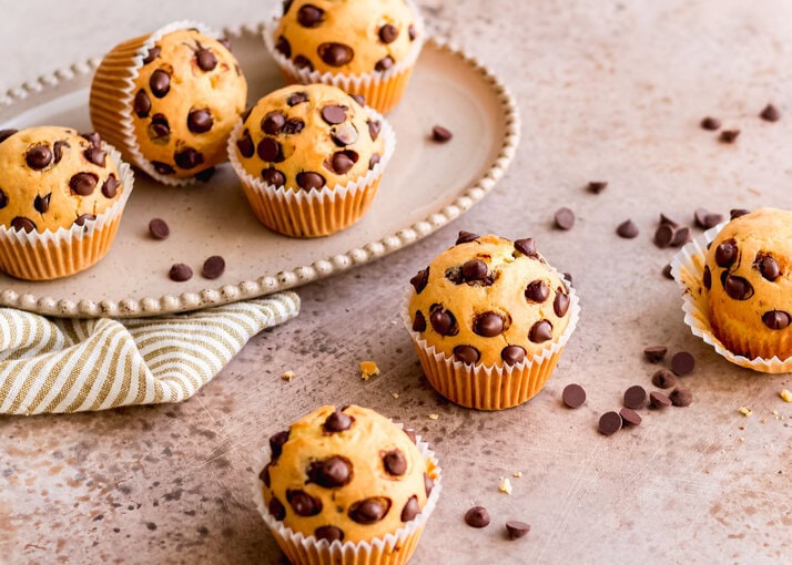 Dunkle Schokoladentropfen-Muffins
