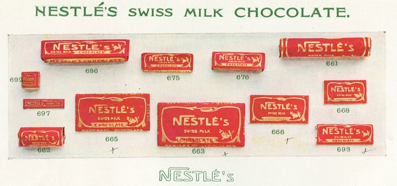 6_Nestlé Milk chocolate packagings, NPK price list GB 1906, NES I 2.3.2.1-21