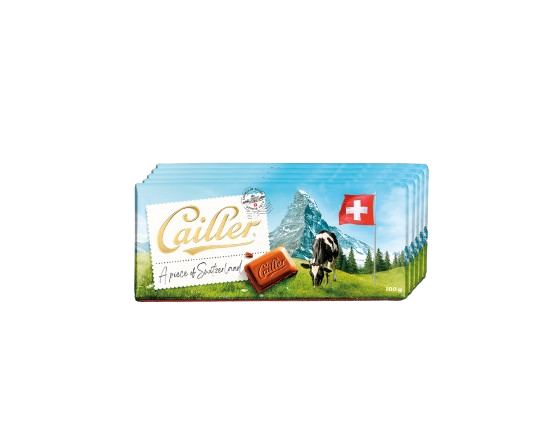 Assortment of 5 Cailler milk bars